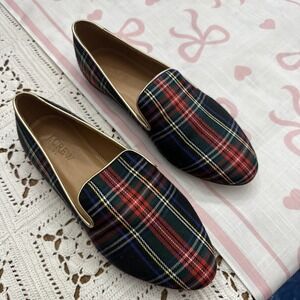 SHIPS TODAY! J.Crew Factory Stewart Plaid smoking slippers Size 6.5